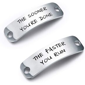 ENSIANTH Trainer Tags The Sooner You're Done The Faster You Run Shoe Lace Tag Gift For Runner Fitness Gym Gift