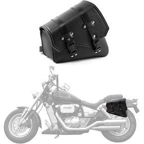 Motorcycle Swingarm Bag, Motorcycle Side Tool Bag Left Side Universal PU Leather Waterproof Saddle Bag
