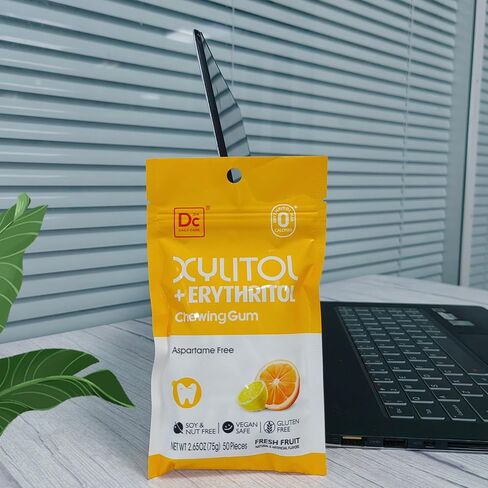 DC24 DAILY CARE Gum, Aspartame Free & Sugar Free Gum, Xylitol Chewing Gum with Erythritol, Low-Calorie, Sugarless, Natural Peppermint, 50 Pieces (Pack of 1) in Saudi Arabia