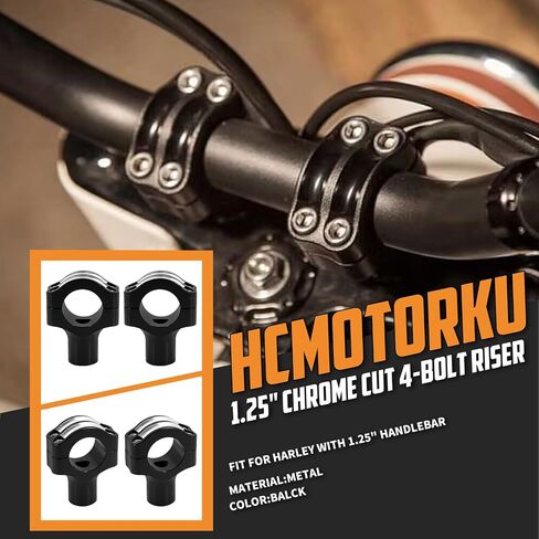 Motorcycle 1.25" Handlebar Riser Clamp Fit For Harley Softail Sportster XL Dyna Touring Road King (Black) in Saudi Arabia