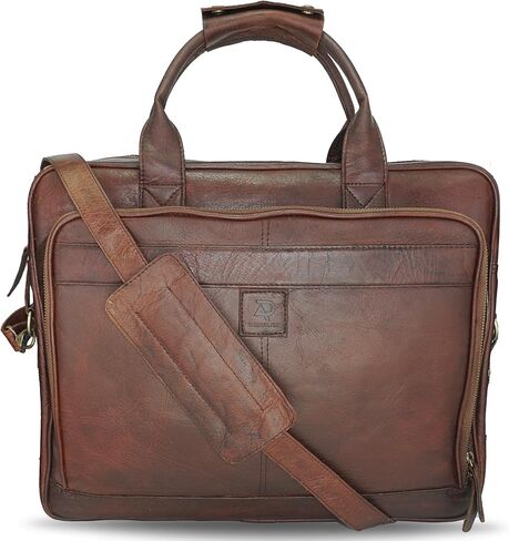 Leather Briefcase for Men and women - Vintage 15.6" Laptop Messenger Bag Genuine Crazy Horse Leather Business Satchel in Saudi Arabia