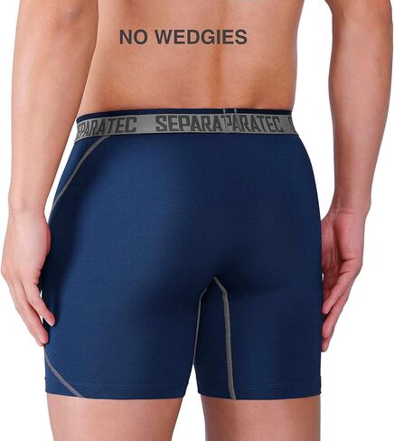 ملابس داخلية للرجال من Separatec ذات الحقيبة المزدوجة، ملابس داخلية شبكية نشطة وأداء رائع، سراويل داخلية طويلة من 3 قطع in Kuwait
