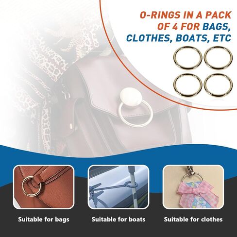 Foycow 4pcs O-Ring Circle Loop Buckle for Purse Bag Brass 1.25inch in Saudi Arabia