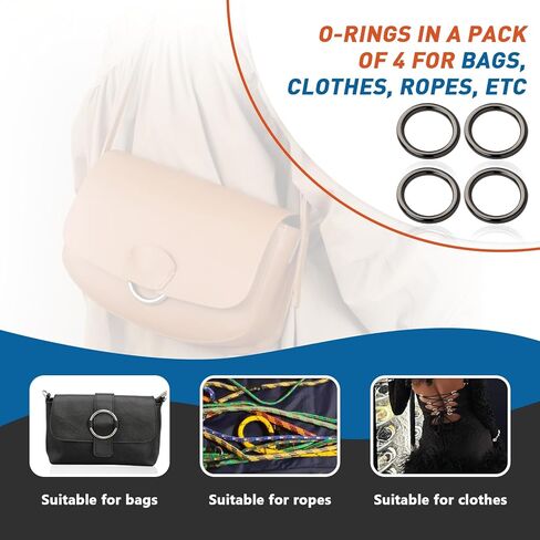 Foycow 4pcs O-Ring Circle Loop Buckle for Purse Bag Brass 1.25inch in Saudi Arabia
