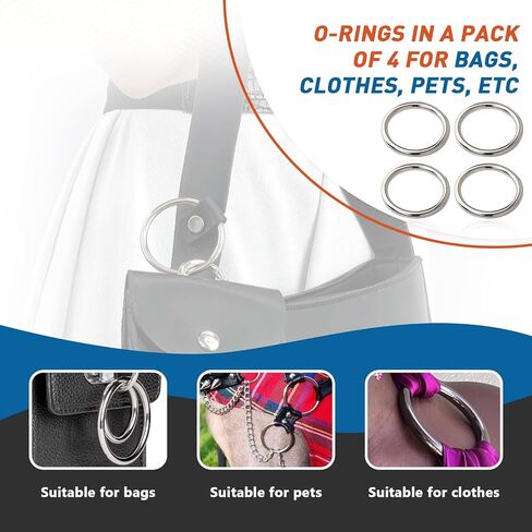 Foycow 4pcs O-Ring Circle Loop Buckle for Purse Bag Brass 1.25inch in Saudi Arabia
