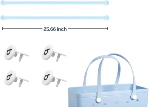 الأشرطة البديلة لحقيبة S/M Bog، مقابض بديلة مع 4 أزرار كبس بديلة لحقيبة الشاطئ المطاطية، استبدال حزام حقيبة EVA، طقم إصلاح حقيبة الشاطئ Bogg (أزرق فاتح) in Kuwait