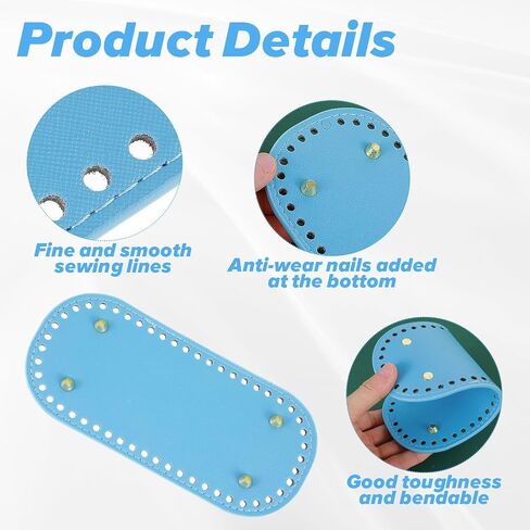 JJUNW 4Pcs Bag Bases for Crochet, 8.7x4 Leather Bag Bottom Pad Crochet Base Long Oval Bag Bottom Pad Tote Bag Insert Purse Bottom with Holes for Handbag Purse Bottom(4 colors2) in Saudi Arabia