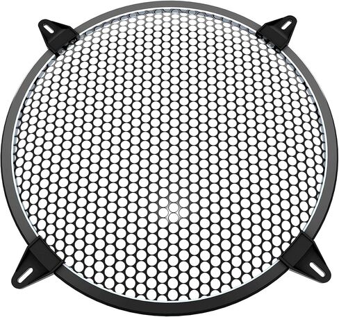 BLAZOR 10 inch Speaker Grill, Blck Subwoofer Metal Steel Mesh Speaker Cover, Waffle Protector Guard, Decorative Car Audio Grille with 4 pcs Grills Clamps and Screws (10 inch) in Kuwait
