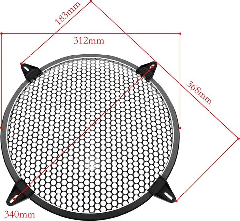 BLAZOR 10 inch Speaker Grill, Blck Subwoofer Metal Steel Mesh Speaker Cover, Waffle Protector Guard, Decorative Car Audio Grille with 4 pcs Grills Clamps and Screws (10 inch) in Kuwait