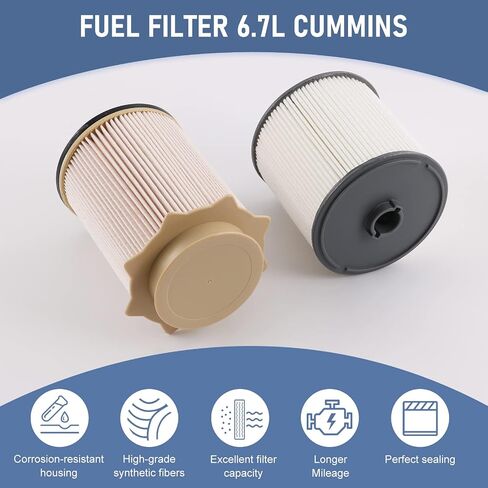 6.7 Cummins Fuel Filter Water Separator Set Compatible with 2019 2020 2021 2022 Ram 2500 3500 4500 5500 Diesel Turbo Engines, Replace 68157291AA 68436631AA in Saudi Arabia