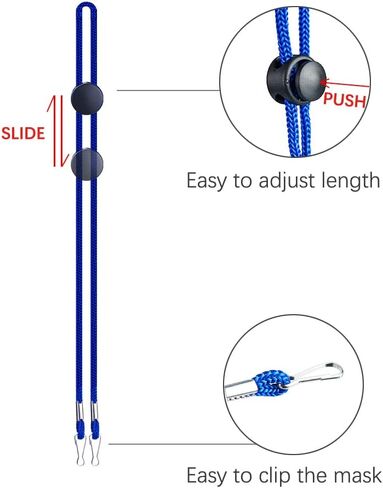 14 Pack Adjustable Length Face Mask Lanyard with Clips, Safety Mask Holder, Ear Saver Suitable for Kids Adults Women Men in Saudi Arabia