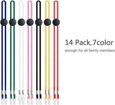14 Pack Adjustable Length Face Mask Lanyard with Clips, Safety Mask Holder, Ear Saver Suitable for Kids Adults Women Men in Saudi Arabia
