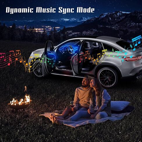 Car Interior Fiber Optic Lights, 236-inch 5 in 1 RGB Car Ambient Lighting Kit with Remote & APP Control - 16 Million Color Car Neon Lights for DIY Color, Style Mode, Mic, Music Mode & Timing in Saudi Arabia