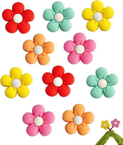 10 قطع من سدادات إبرة الحياكة - 5 قطع من واقيات نقاط إبرة الزهور الملونة - سدادات غرز من السيليكون، ملحقات الحياكة، هدايا الحياكة in Kuwait