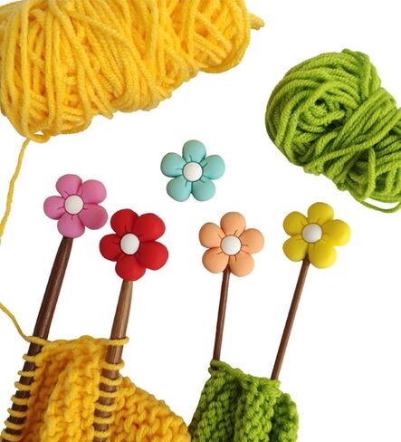 10 قطع من سدادات إبرة الحياكة - 5 قطع من واقيات نقاط إبرة الزهور الملونة - سدادات غرز من السيليكون، ملحقات الحياكة، هدايا الحياكة in Kuwait