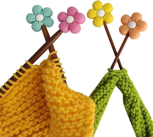 10 قطع من سدادات إبرة الحياكة - 5 قطع من واقيات نقاط إبرة الزهور الملونة - سدادات غرز من السيليكون، ملحقات الحياكة، هدايا الحياكة in Kuwait