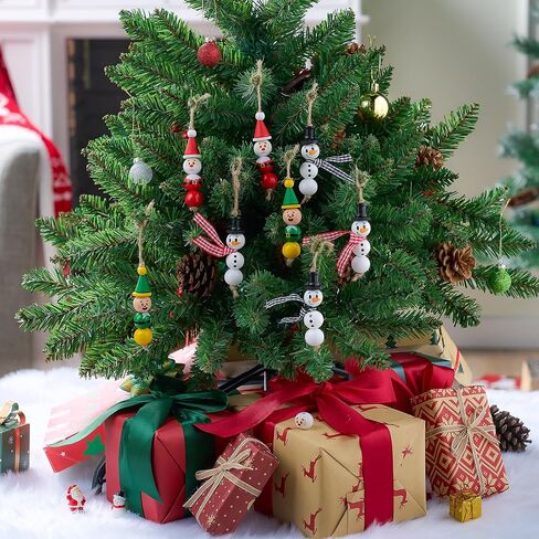 JOYIN 173 قطعة من الخرز الخشبي لعيد الميلاد DIY، خرز دائري خشبي مطبوع يشكل ما يصل إلى 30 زينة معلقة من رجل الثلج، سانتا سانتا والقزم لحرف عيد الميلاد، وتزيين عطلة عيد الميلاد، والأنشطة الفنية in Saudi Arabia