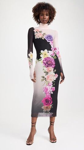 AFRM Women's Shailene Turtleneck Long Sleeve Midi Dress in Saudi Arabia