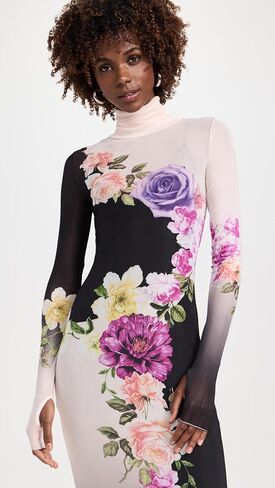 AFRM Women's Shailene Turtleneck Long Sleeve Midi Dress in Saudi Arabia
