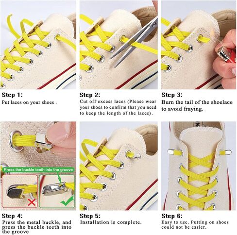 Elastic No Tie Shoe Laces (Pack of 2) One Size Fits All Adults and Kids - Tieless Elastic Shoelaces in Saudi Arabia