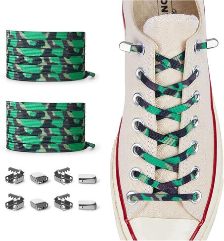 Elastic No Tie Shoe Laces (Pack of 2) One Size Fits All Adults and Kids - Tieless Elastic Shoelaces in Saudi Arabia