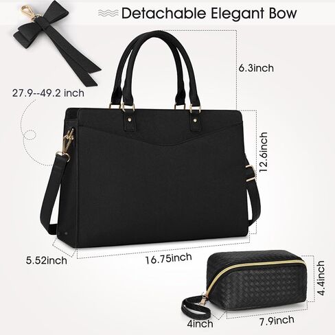 رينمور حقيبة لابتوب للنساء 15.6 بوصة بولي PU حمل حقيبة الأعمال مكتب العمل أكياس مقاوم للماء حقيبة حقيبة كمبيوتر 2 قطعة مجموعة in Kuwait