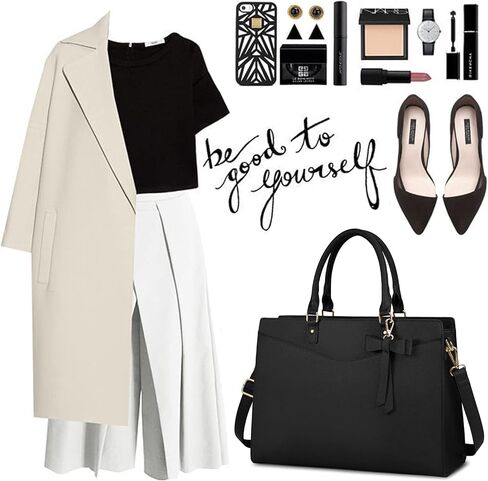 رينمور حقيبة لابتوب للنساء 15.6 بوصة بولي PU حمل حقيبة الأعمال مكتب العمل أكياس مقاوم للماء حقيبة حقيبة كمبيوتر 2 قطعة مجموعة in Kuwait