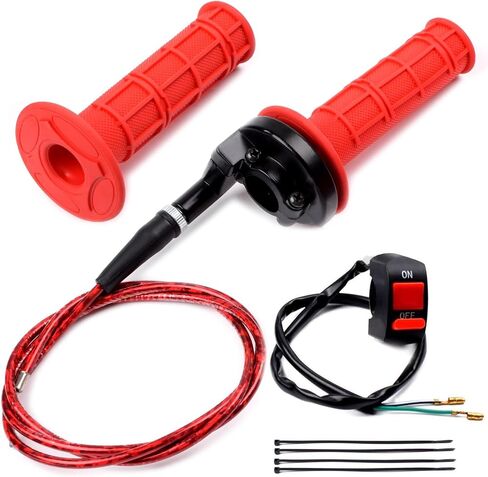 7/8" 22mm Twist Throttle Accelerator Soft Rubble Handle Grip Cable kit for 50cc 90cc 110cc 125cc 4-Stroke SSR Coolster Apollo CRF50 Roketa Pit Bike Dirt Bike Mini Bike ATV Quad Pocket Bike in Saudi Arabia