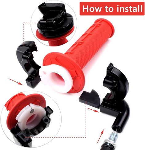 7/8" 22mm Twist Throttle Accelerator Soft Rubble Handle Grip Cable kit for 50cc 90cc 110cc 125cc 4-Stroke SSR Coolster Apollo CRF50 Roketa Pit Bike Dirt Bike Mini Bike ATV Quad Pocket Bike in Saudi Arabia