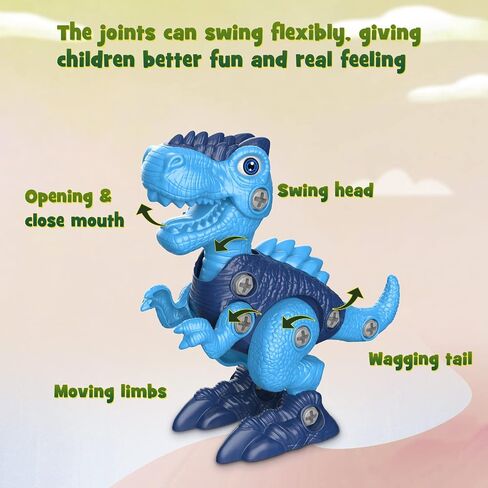 Laradola Dinosaur Toys for 3 4 5 6 7 8 Year Old Boys, Take Apart Dinosaur Toys for Kids 3-5 5-7 STEM Construction Building Kids Toys with Electric Drill, Dinosaur Toy Party Birthday Gifts Boys Girls in Saudi Arabia