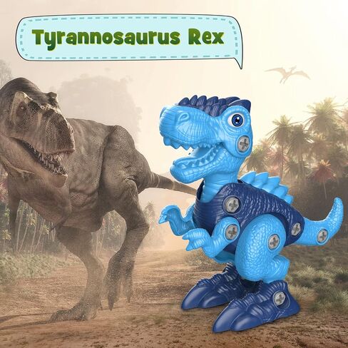 Laradola Dinosaur Toys for 3 4 5 6 7 8 Year Old Boys, Take Apart Dinosaur Toys for Kids 3-5 5-7 STEM Construction Building Kids Toys with Electric Drill, Dinosaur Toy Party Birthday Gifts Boys Girls in Saudi Arabia