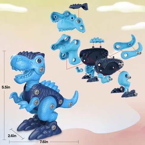 Laradola Dinosaur Toys for 3 4 5 6 7 8 Year Old Boys, Take Apart Dinosaur Toys for Kids 3-5 5-7 STEM Construction Building Kids Toys with Electric Drill, Dinosaur Toy Party Birthday Gifts Boys Girls in Saudi Arabia