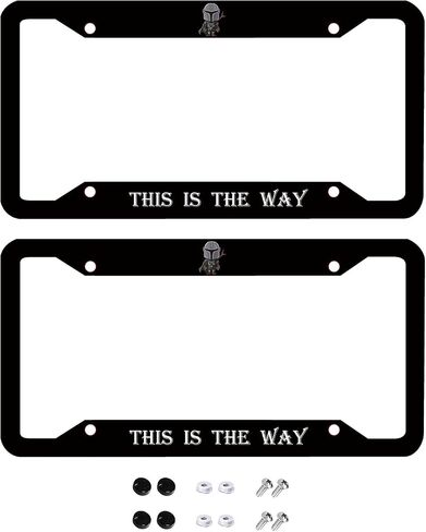 2PCS License Plate Frame for Car Plate Car Decorative with Screw Caps Cover Set in Saudi Arabia
