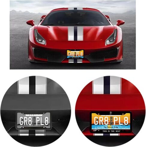 2PCS License Plate Frame for Car Plate Car Decorative with Screw Caps Cover Set in Saudi Arabia
