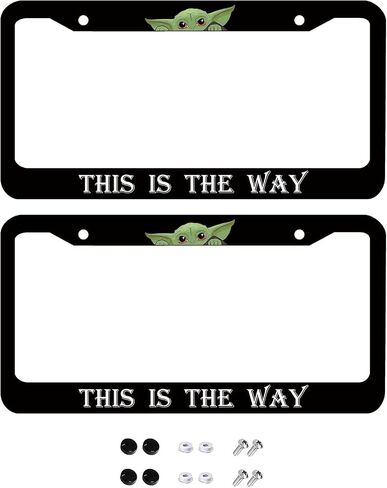 2PCS License Plate Frame for Car Plate Car Decorative with Screw Caps Cover Set in Saudi Arabia