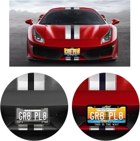 2PCS License Plate Frame for Car Plate Car Decorative with Screw Caps Cover Set in Saudi Arabia