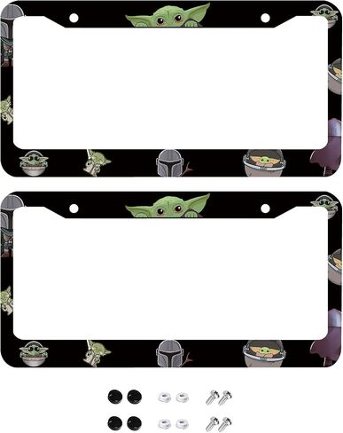2PCS License Plate Frame for Car Plate Car Decorative with Screw Caps Cover Set in Saudi Arabia