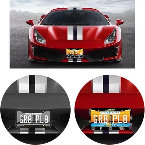 2PCS License Plate Frame for Car Plate Car Decorative with Screw Caps Cover Set in Saudi Arabia