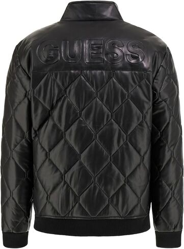 GUESS Men's Quilted Faux Leather Jacket in Saudi Arabia