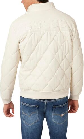 GUESS Men's Quilted Faux Leather Jacket in Saudi Arabia