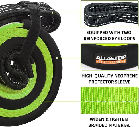 ALL-TOP Tree Saver Strap 3in x 8ft Certified 36000Lbs Break Strength, Emergency Recovery Tow Strap Winch Extension Rope with Oversize Carry Bag in Saudi Arabia