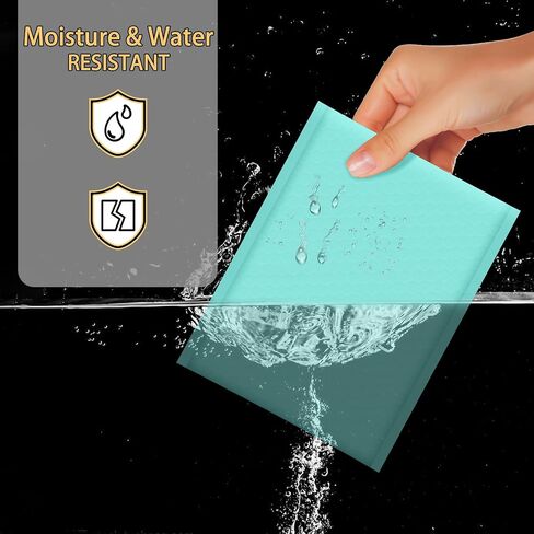 50 Pack Bubble Mailers - 6x9 Inch Shipping Envelopes - Water Resistant Packaging Bags Padded Envelopes for Small Business, Jewellery, Makeup Supplies - Opaque Self Seal (Teal, 6x9 in (#0)) in Saudi Arabia
