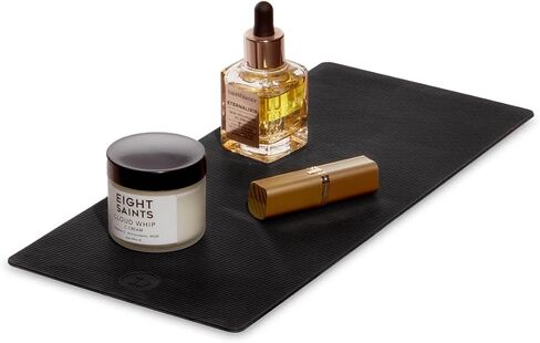 iDesign The Sarah Tanno Collection Heat-Resistant Silicone Mat for Cosmetic Drawer Organizers, Black in Saudi Arabia