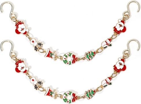 2Pcs Bling Shoe Chains for Women Clog Sandals, Christmas Shoe Charms, Christmas Tree, Santa Claus, Reindeer, DIY Shoe Decoraion Charms for Xmas Party Favor in Saudi Arabia