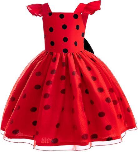 Sgehen Girls Ladybug Costume Dress Halloween Birthday Christmas Party Cosplay Outfit 3-10 Years in Kuwait