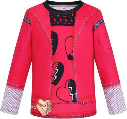 زي أحمر للفتيات مع شعر مستعار أحمر للأطفال أزياء الهالوين ملابس تنكرية للفيلم وبنطلون وقميص لحفلات أعياد الميلاد ﻿ in Kuwait