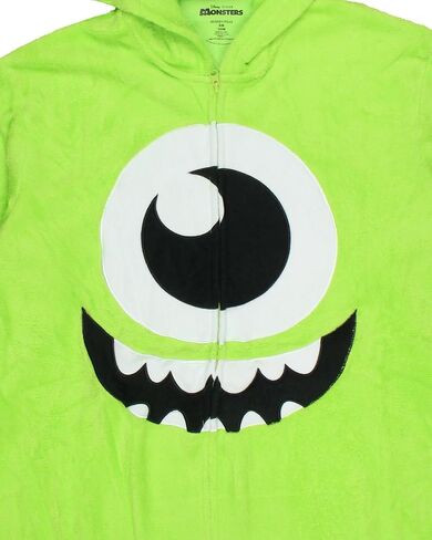 Mike Wazowski Union Suit Disney Monsters Inc Hooded Kigarumi Adult Fleece Costume One Piece Pajama for Men and Women in Kuwait