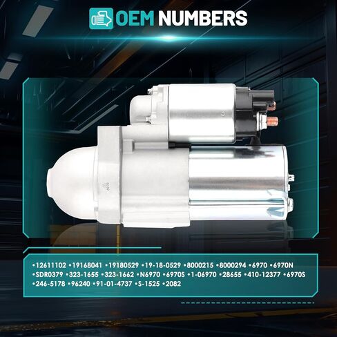 6970 Starter Motor Fit for Chevrolet Avalanche Colorado Silverado 1500 Tahoe Suburban for GMC Canyon Sierra 1500 Yukon Hummer H3 Saab 9-7X 4.8L 5.3L 1.4KW 9-Teeth Automotive Replacement Starter in Saudi Arabia