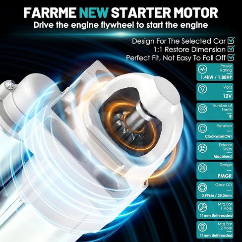 6970 Starter Motor Fit for Chevrolet Avalanche Colorado Silverado 1500 Tahoe Suburban for GMC Canyon Sierra 1500 Yukon Hummer H3 Saab 9-7X 4.8L 5.3L 1.4KW 9-Teeth Automotive Replacement Starter in Saudi Arabia