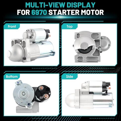 6970 Starter Motor Fit for Chevrolet Avalanche Colorado Silverado 1500 Tahoe Suburban for GMC Canyon Sierra 1500 Yukon Hummer H3 Saab 9-7X 4.8L 5.3L 1.4KW 9-Teeth Automotive Replacement Starter in Saudi Arabia